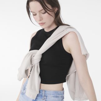 Womens micro rib muscle crop tank