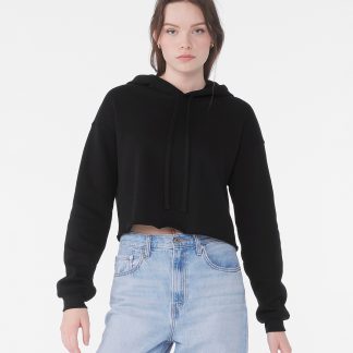 Women's cropped fleece hoodie