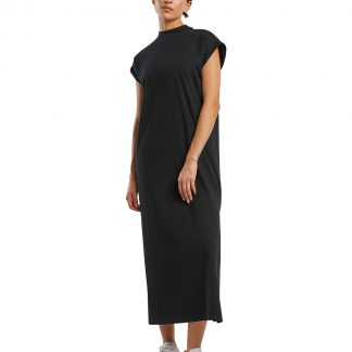 Womens long extended shoulder dress