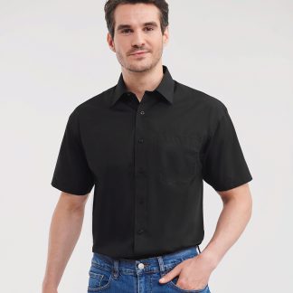 Short sleeve polycotton easycare poplin shirt