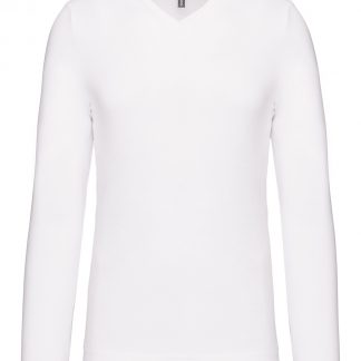 Men's long-sleeved V-neck T-shirt