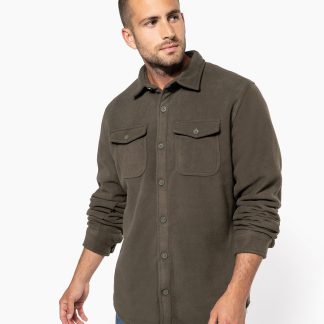 Sherpa-lined fleece overshirt