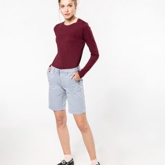 Ladies' washed effect Bermuda shorts