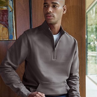 Regular fit 1/4-zip piqu? sweatshirt