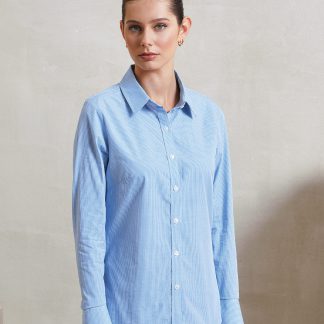 Women's Microcheck (Gingham) long sleeve cotton shirt