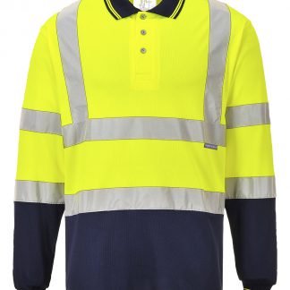 Two-tone long sleeve polo (S279)