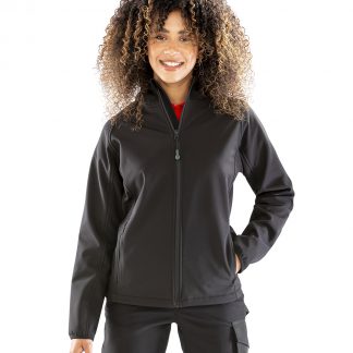 Womens recycled 3-layer printable hooded softshell