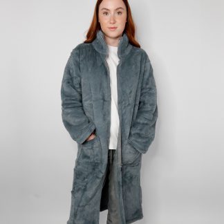 Luxury eskimo faux fur zipped gown