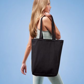 Recycled premium canvas flat base shopper