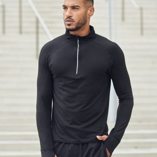 Long-sleeved zip top