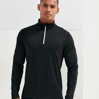 TriDri recycled long sleeve brushed back zip top