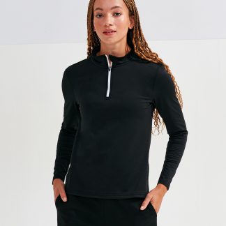 Womens TriDri recycled long sleeve brushed back  zip top