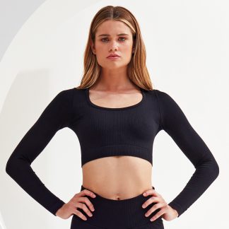Womens TriDri ribbed seamless '3D Fit' crop top
