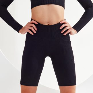 Womens TriDri ribbed seamless '3D Fit' cycle shorts