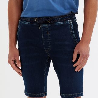 Mens denim drawstring shorts